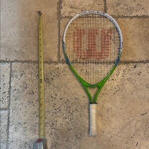 Wilson Tennis Racket with Green and White Design